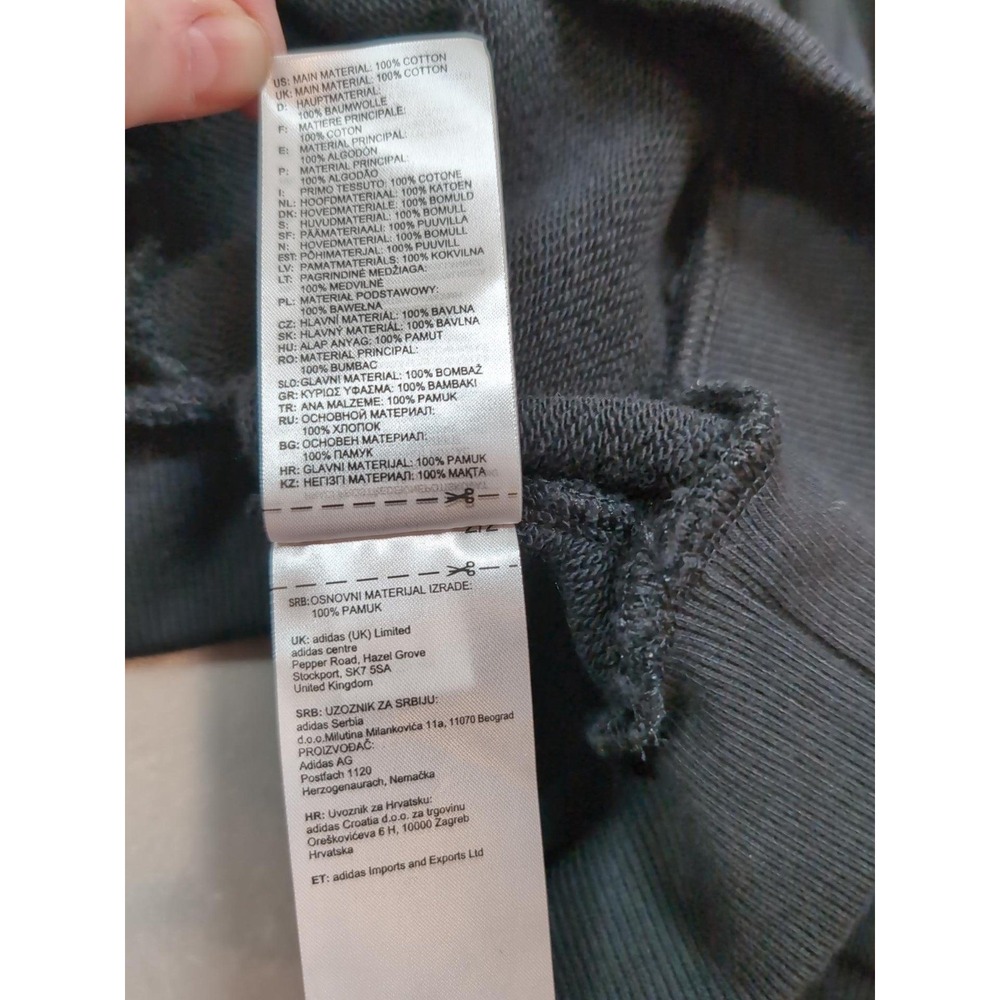 Adidas Womens Oversized Hoodie Black Grey Camo Logo Sweatshirt GP7352 L - Picture 8 of 11